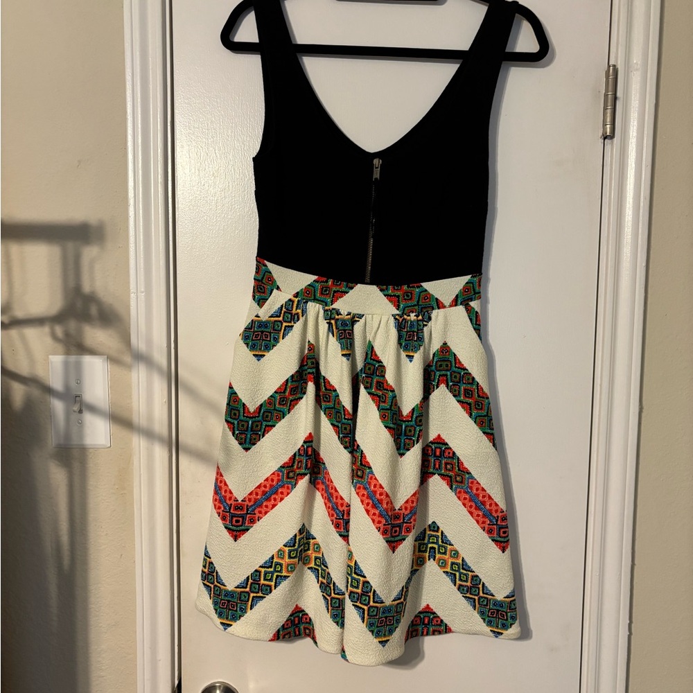 Maeve Anthropologie Black and White A-Line Mini Dress